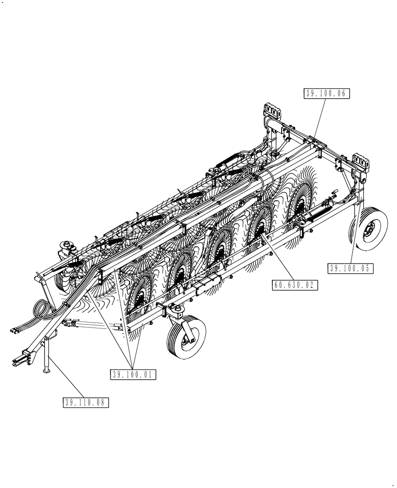 Схема запчастей Case IH WRX201 - (39.000.01) - PICTORIAL INDEX - FRAME (39) - FRAMES AND BALLASTING