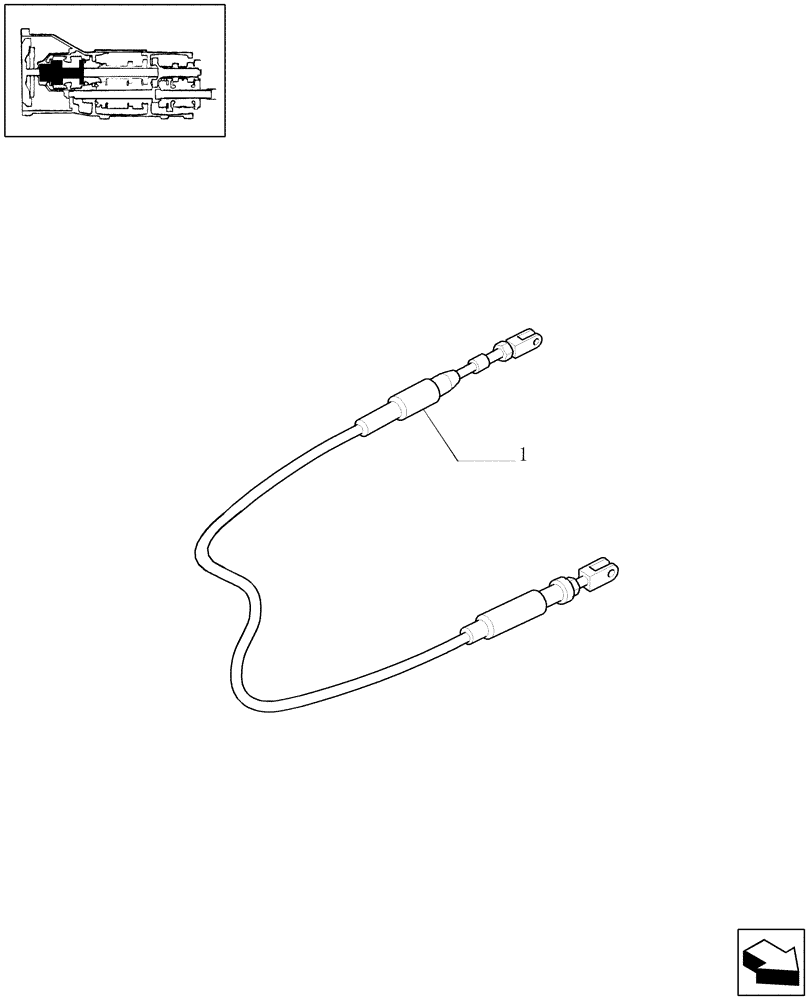 Схема запчастей Case IH JX1070C - (1.80.3) - (VAR.838-839) FRONT PTO LIFT - CABLE (07) - HYDRAULIC SYSTEM