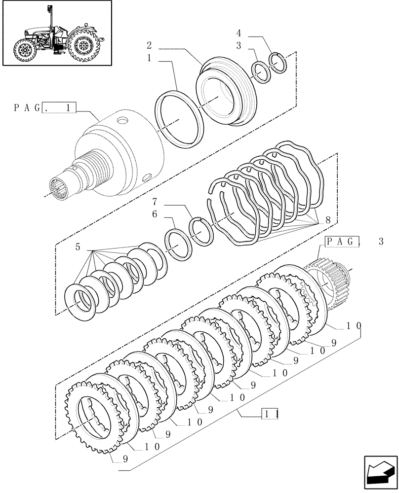 Схема запчастей Case IH JX1075C - (1.28.7[02]) - (VAR.138) NA - 8X8 (30KM/H) P. SHUTTLE FOR ADJUSTABLE COLUMN L/CAB - CLUTCH PLATES (03) - TRANSMISSION