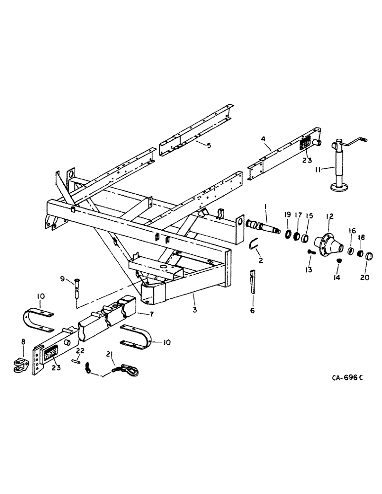 Схема запчастей Case IH 914 - (09-1) - FRAME, MAIN FRAME, AXLE, TONGUE HITCH AND HOIST (12) - FRAME