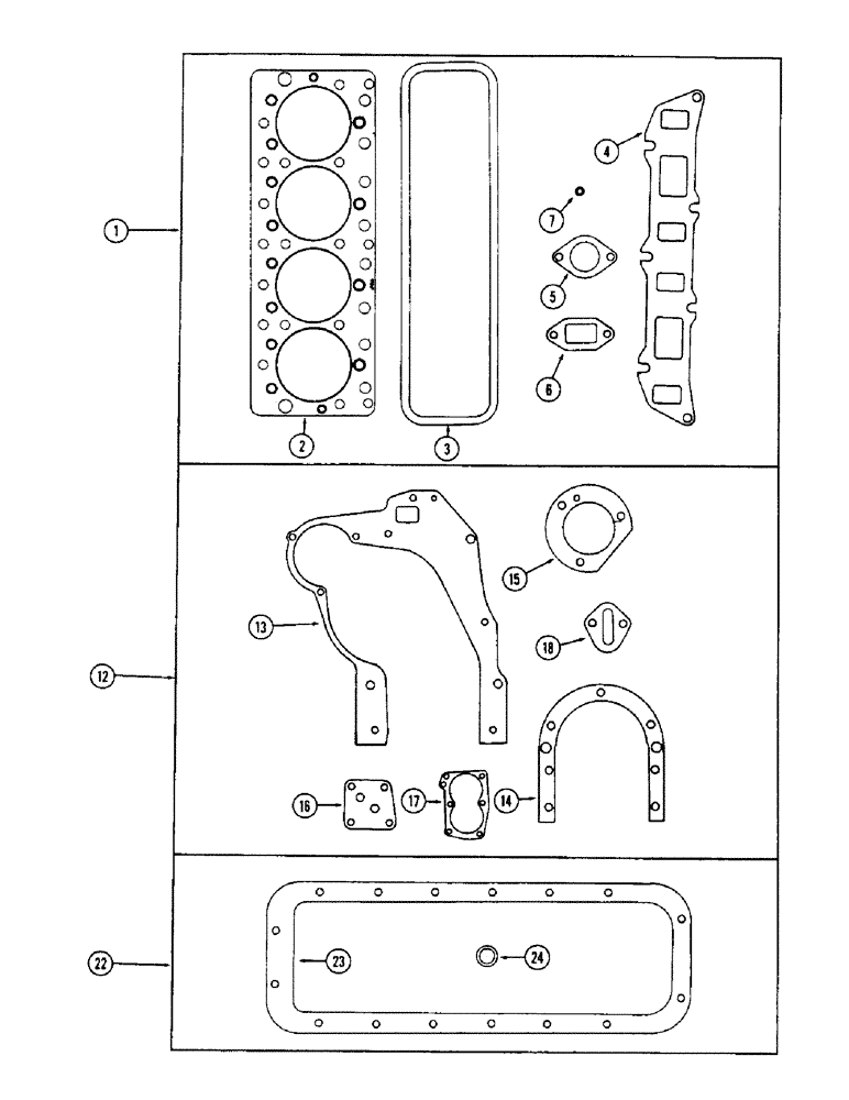 Схема запчастей Case IH 1150 - (148) - ENGINE GASKET KITS, 159 SPARK IGNITION ENGINE (10) - ENGINE