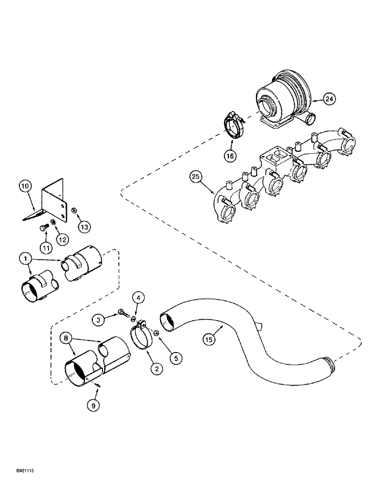 Схема запчастей Case IH 2022 - (2-26) - EXHAUST SYSTEM, 6TA-830 ENGINE (01) - ENGINE