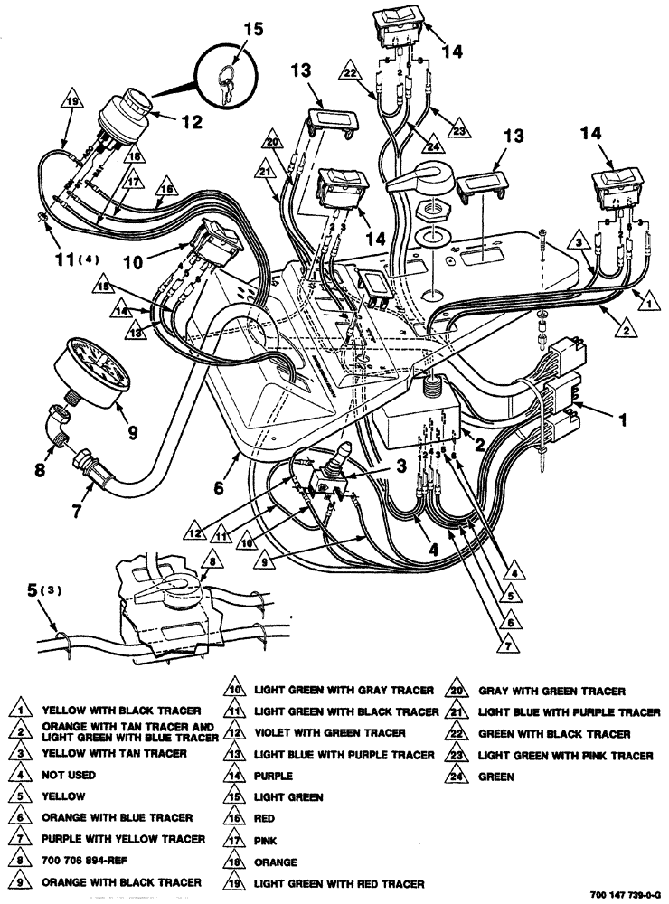 Схема запчастей Case IH 8860 - (04-10) - CONSOLE PANEL WIRING ASSEMBLY (8860 80HP) (55) - ELECTRICAL SYSTEMS