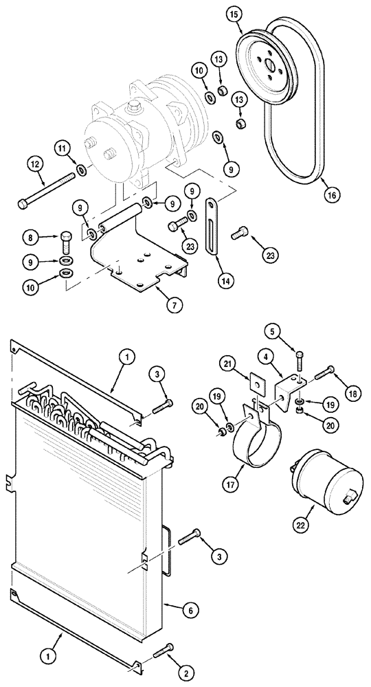 Схема запчастей Case IH MX110 - (02-10) - AIR CONDITIONER, COMPRESSOR AND CONDENSER (02) - ENGINE