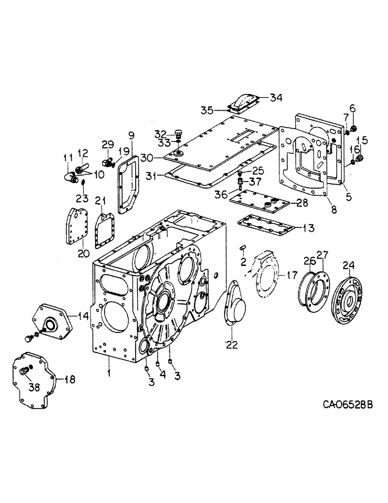 Схема запчастей Case IH 4386 - (07-19) - DRIVE TRAIN, FRONT AXLE CENTER FRAME, 4386 TRACTOR (04) - Drive Train