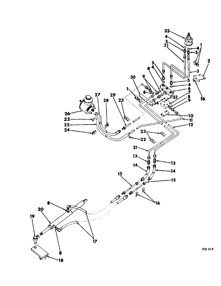 Схема запчастей Case IH 375 - (J-02) - STEERING MECHANISM, POWER STEERING HYDRAULIC LINES Steering Mechanism