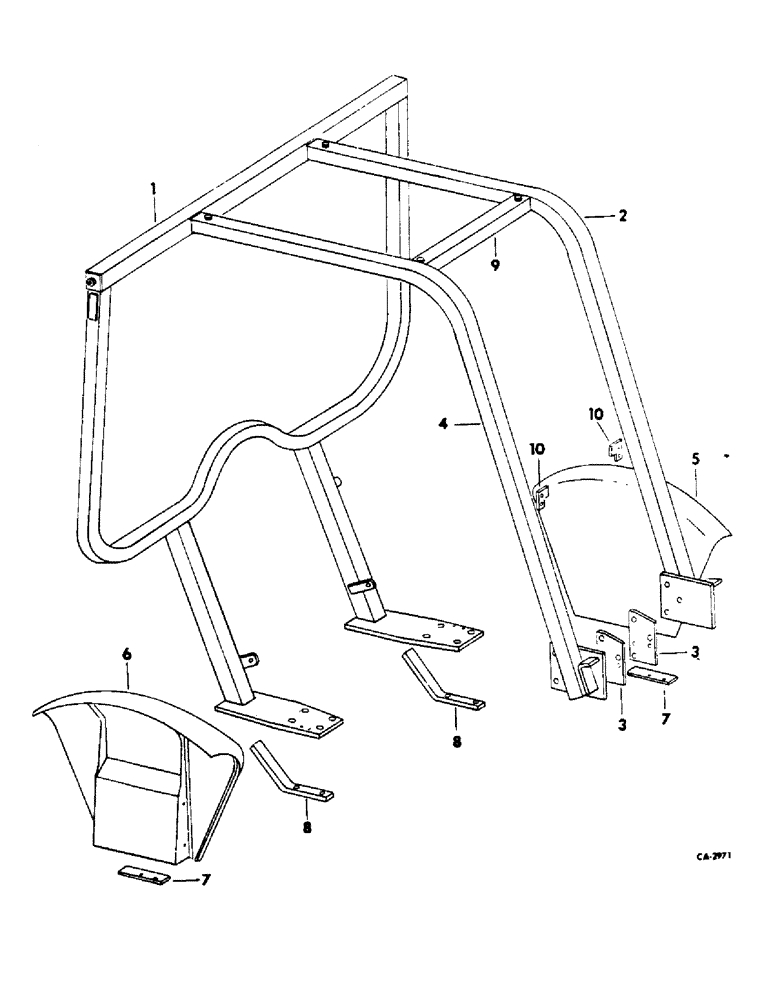 Схема запчастей Case IH 2544 - (N-17) - PARTS ACCESSORIES AND ATTACHMENTS, PROTECTIVE FRAME, INTERNATIONAL TRACTORS Accessories & Attachments