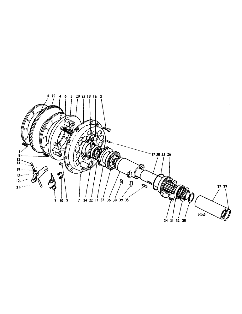 Схема запчастей Case IH 995 - (B04) - CLUTCH, TWIN PLATE CLUTCH, 990 AND 995 NON-LIVEDRIVE TRACTORS, OPTIONAL EQUIPMENT (03.1) - CLUTCH