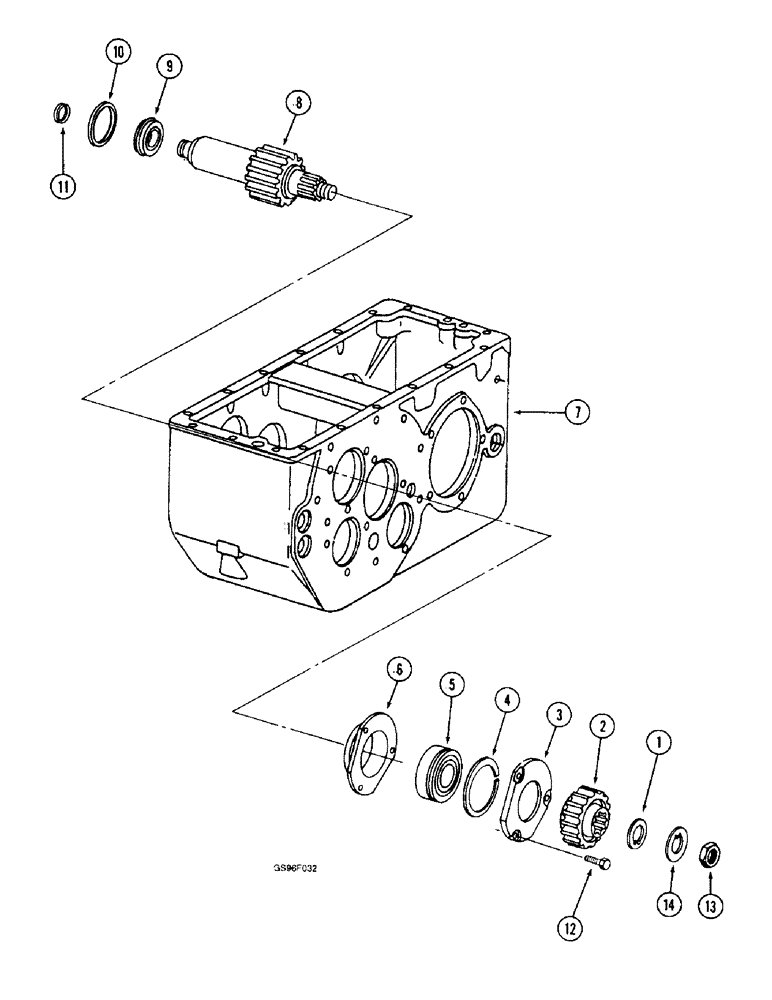 Схема запчастей Case IH 1800 - (6-38) - TRANSMISSION, INTERMEDIATE SHAFT (03) - POWER TRAIN