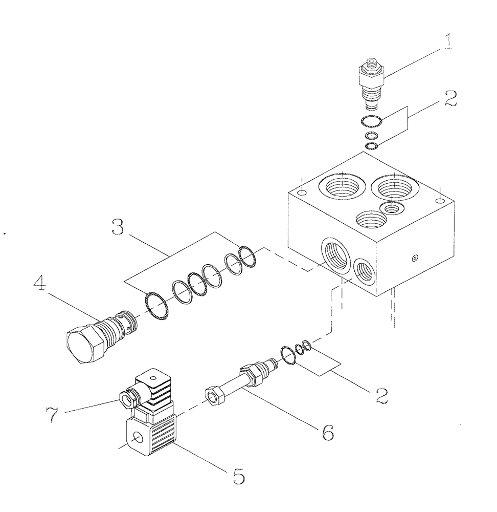 Схема запчастей Case IH 7700 - (B05[01]) - HYDRAULIC SOLENOID RELIEF VALVE Hydraulic Components & Circuits