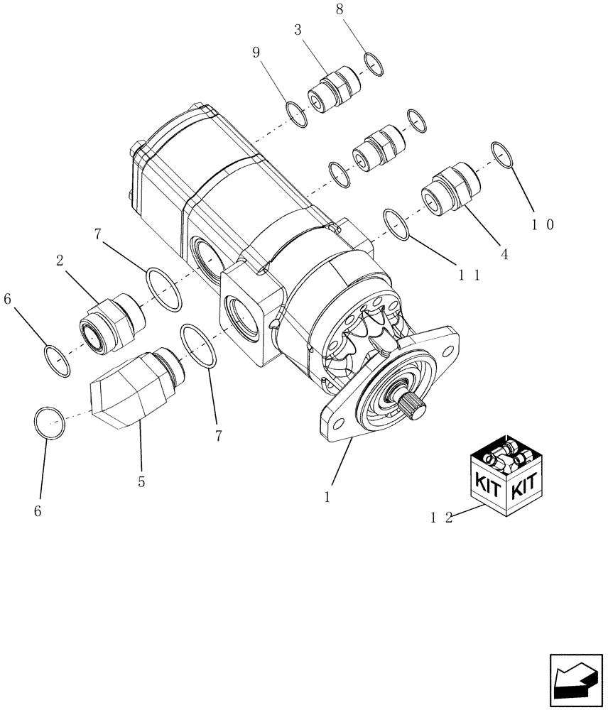 Схема запчастей Case IH 9120 - (35.220.03[01]) - PUMP, TRIPLE GEAR, BSN Y9G207763 (35) - HYDRAULIC SYSTEMS