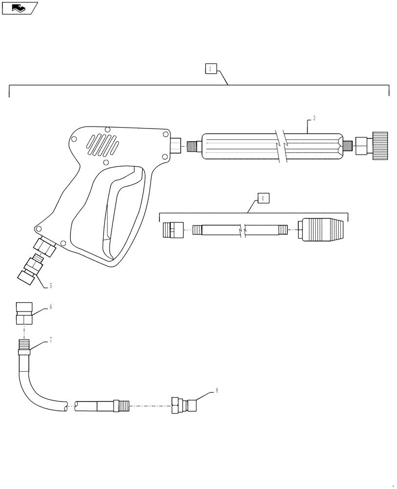 Схема запчастей Case IH 810 - (78.120.03.AJ) - PRESSURE WASHER TRIGGER GUN (78) - SPRAYING