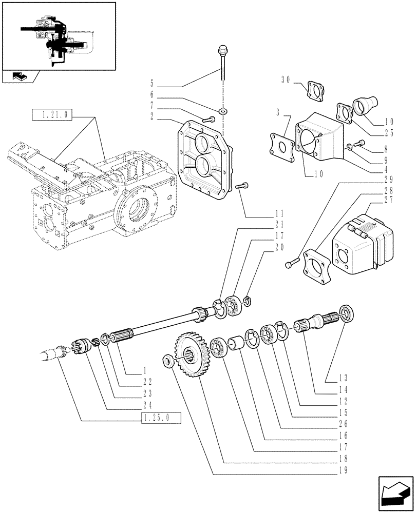 Схема запчастей Case IH FARMALL 60 - (1.80.1) - POWER TAKE-OFF (540 RPM) (07) - HYDRAULIC SYSTEM