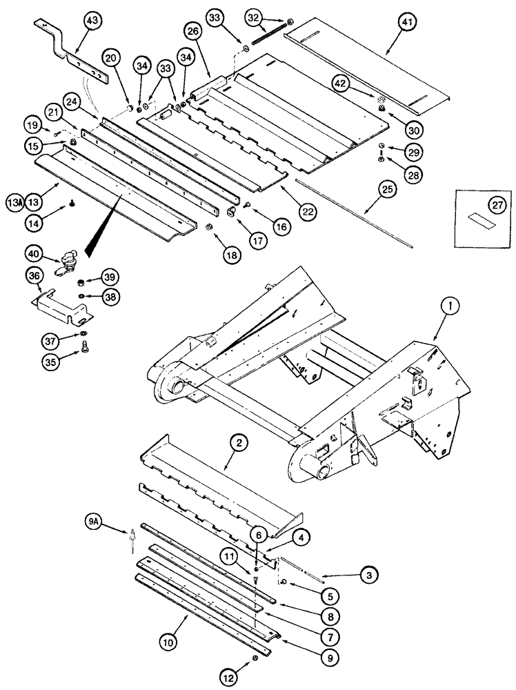 Схема запчастей Case IH 2377 - (09A-17) - FEEDER - COVERS (13) - FEEDER