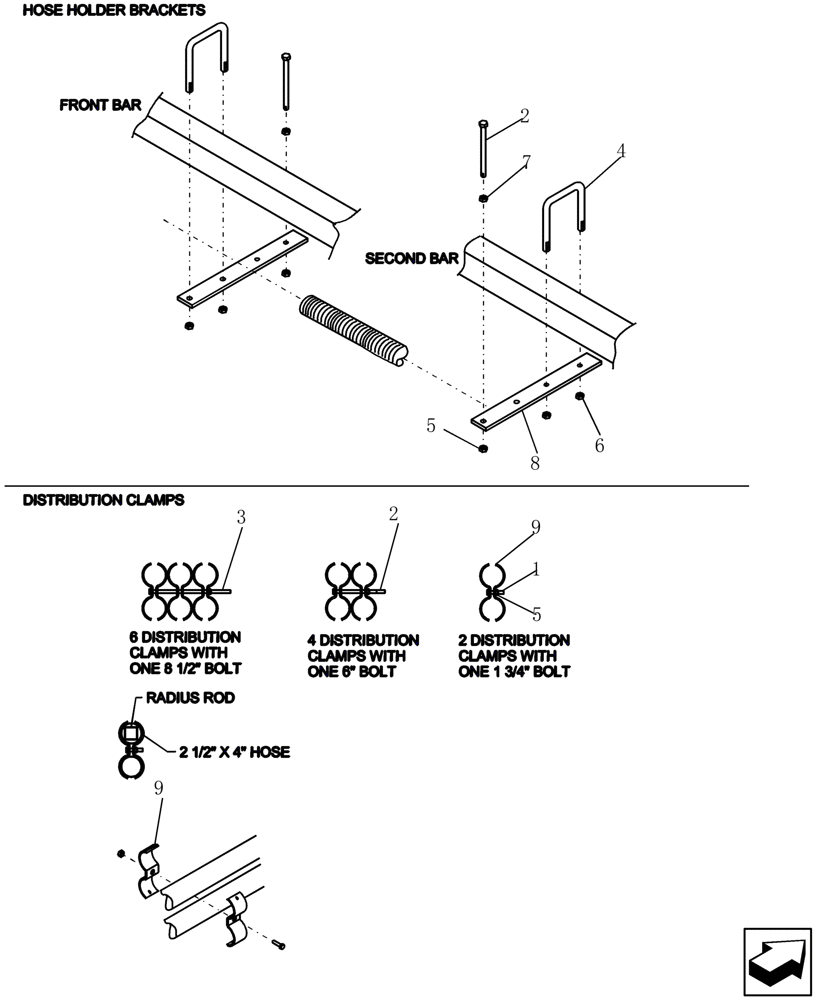 Схема запчастей Case IH 400 - (75.100.05) - AIR HOSE BRACKETS AND CLAMPS (75) - SOIL PREPARATION