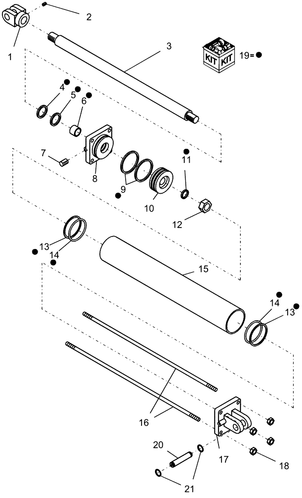 Схема запчастей Case IH 1220 - (35.116.05) - HYDRAULIC CYLINDER - 25325120, MARKER MOUNTED STACKER (35) - HYDRAULIC SYSTEMS