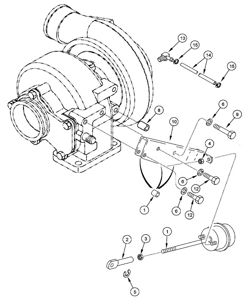 Схема запчастей Case IH SPX4410 - (03-010) - TURBOCHARGER - WASTEGATE ACTUATOR (01) - ENGINE