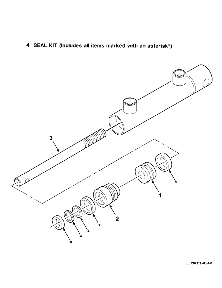 Схема запчастей Case IH 8465 - (8-38) - HYDRAULIC CYLINDER ASSEMBLY, 700711411 HYDRAULIC CYLINDER COMPLETE, 1 INCH BORE X 3 INCH STROKE (07) - HYDRAULICS