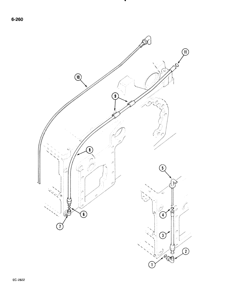 Схема запчастей Case IH 885 - (6-260) - REAR FRAME OIL LEVEL GAUGE (06) - POWER TRAIN