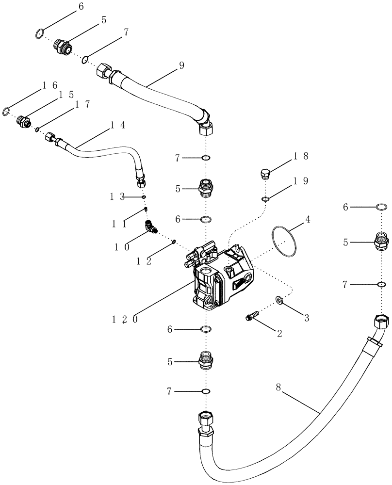 Схема запчастей Case IH MAGNUM 335 - (08-05) - HYDRAULIC SYSTEM - TWINFLOW PUMP (08) - HYDRAULICS