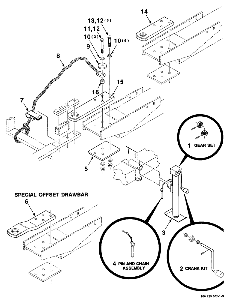 Схема запчастей Case IH 8750 - (7-02) - DRAWBAR, SAFETY CHAIN AND JACK ASSEMBLY (09) - CHASSIS