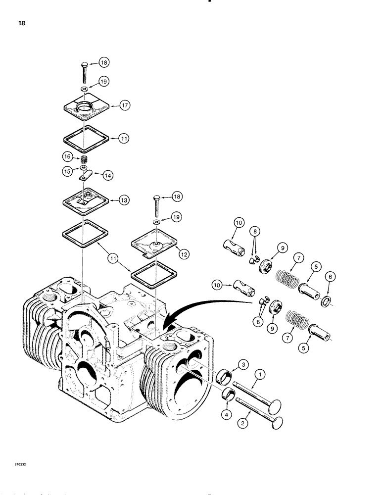 Схема запчастей Case IH 1816C - (018) - ENGINE VALVE MECHANISM (02) - ENGINE