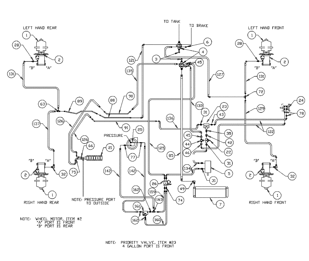 Схема запчастей Case IH PATRIOT XL - (06-001) - HYDRAULIC PLUMBING-BASIC UNIT Hydraulic Plumbing