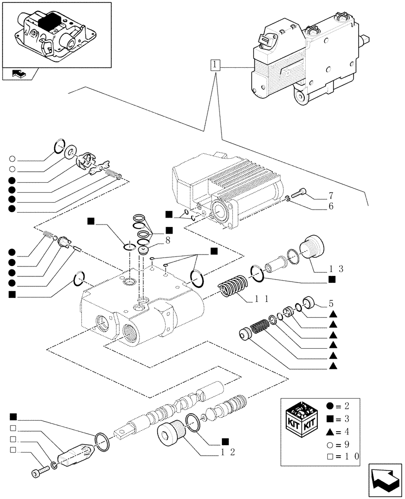 Схема запчастей Case IH PUMA 140 - (1.82.7/ H) - ELECTRONIC CONTROL VALVE - COMPONENT PARTS (07) - HYDRAULIC SYSTEM