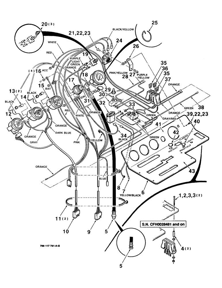 Схема запчастей Case IH 8830 - (4-22) - CONTROL PANEL ASSEMBLY, ELECTRICAL (04) - ELECTRICAL SYSTEMS