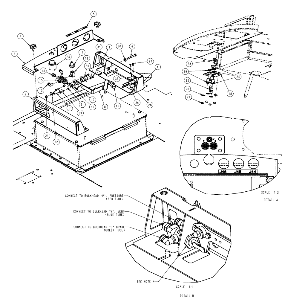 Схема запчастей Case IH FLX4010 - (01-018) - PARKING BRAKE CONTROL GROUP (10) - CAB