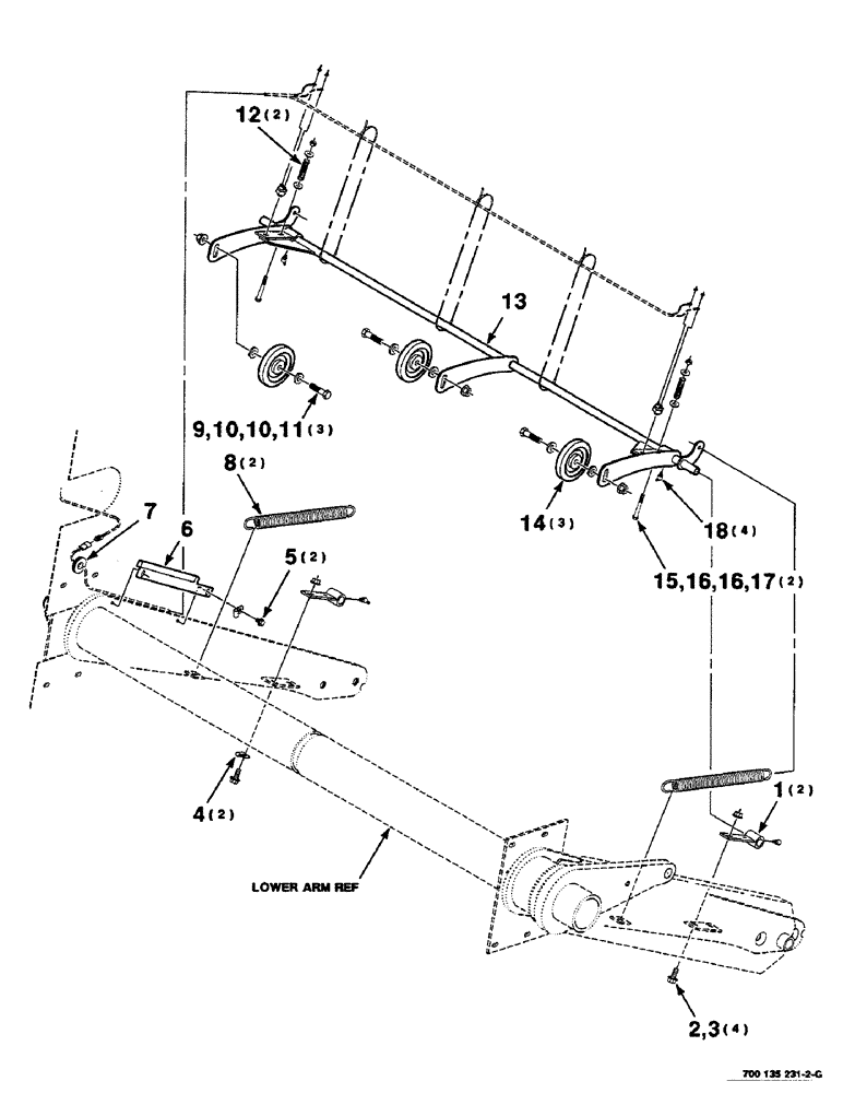 Схема запчастей Case IH RS551 - (6-22) - BALE SHAPE MONITOR ASSEMBLY (14) - BALE CHAMBER