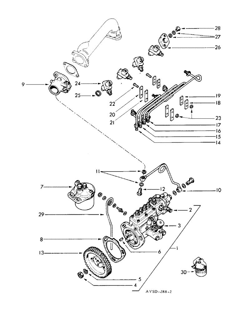 Схема запчастей Case IH FU-267D - (038) - "P.M." INJECTION SYSTEM, INJECTION PUMP - PNEUMATIC REGULATOR - INJECTION LINES (03) - FUEL SYSTEM