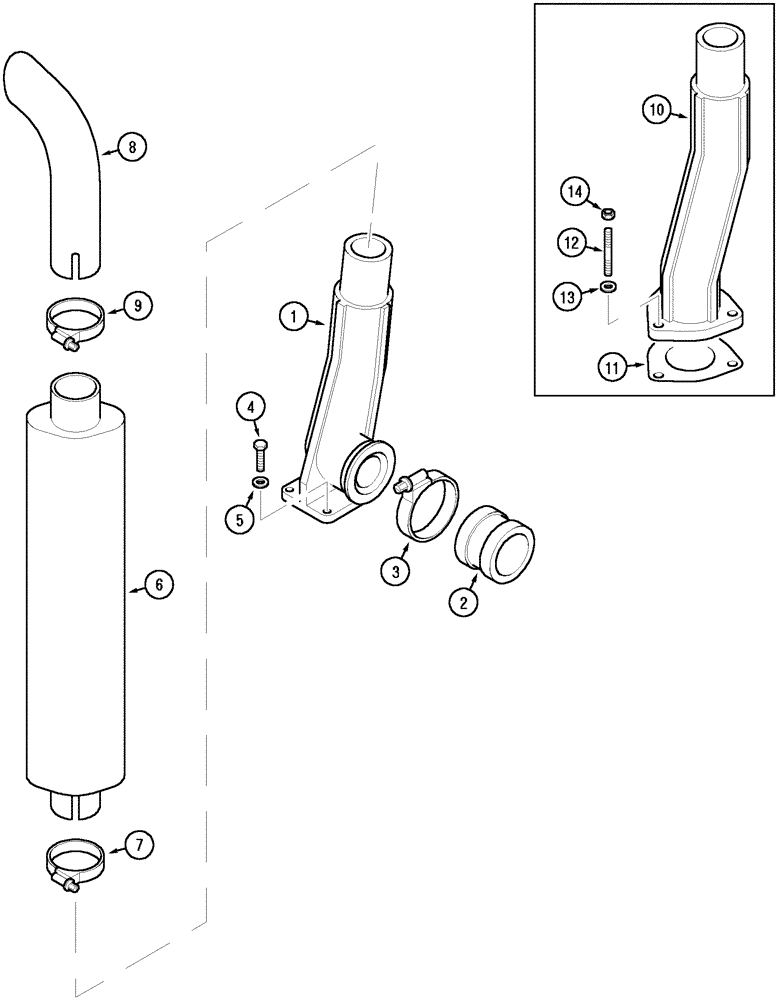 Схема запчастей Case IH CX100 - (02-23) - VERTICAL EXHAUST (02) - ENGINE