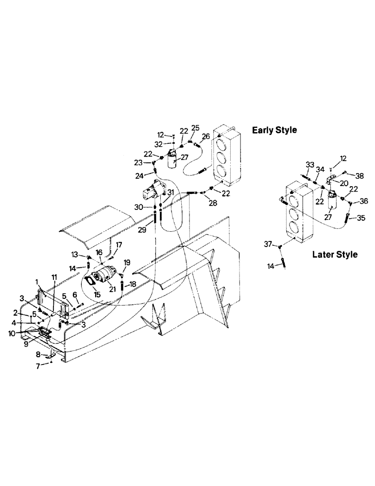 Схема запчастей Case IH PT225 - (04-74) - TRANSFER CASE COOLING SYSTEM, PTA 296 & 297 (04) - Drive Train