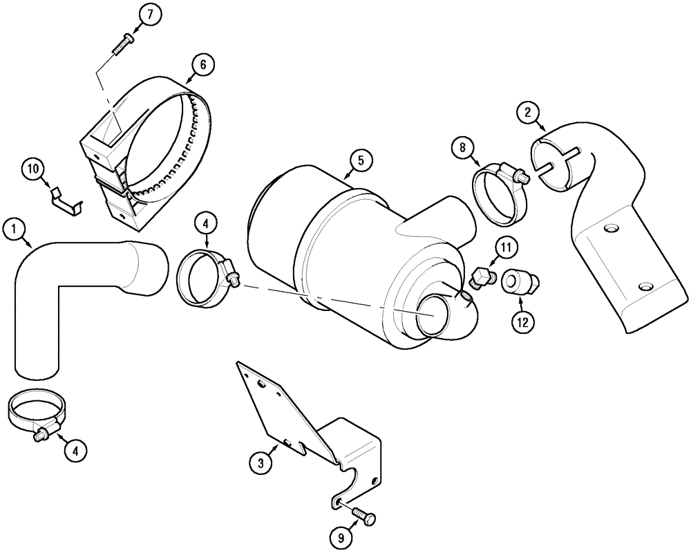 Схема запчастей Case IH CX90 - (02-13) - AIR CLEANER AND CONNECTIONS (02) - ENGINE