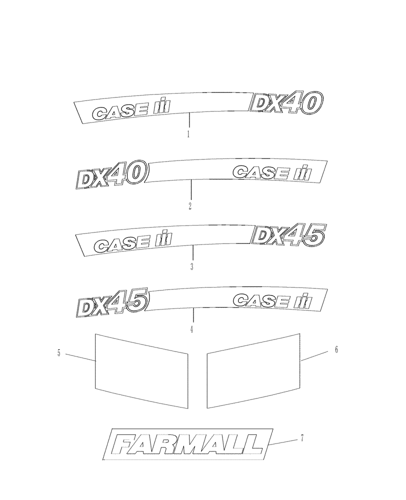 Схема запчастей Case IH DX40 - (08.12) - DECALS - IDENTIFICATION (08) - SHEET METAL