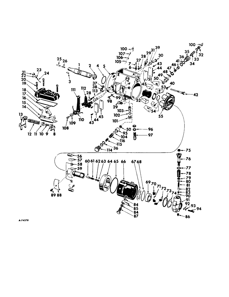 Схема запчастей Case IH 706 - (E-26) - FUEL SYSTEM, FUEL INJECTION PUMP, ROOSA MASTER, D-282 DIESEL ENGINES (02) - FUEL SYSTEM