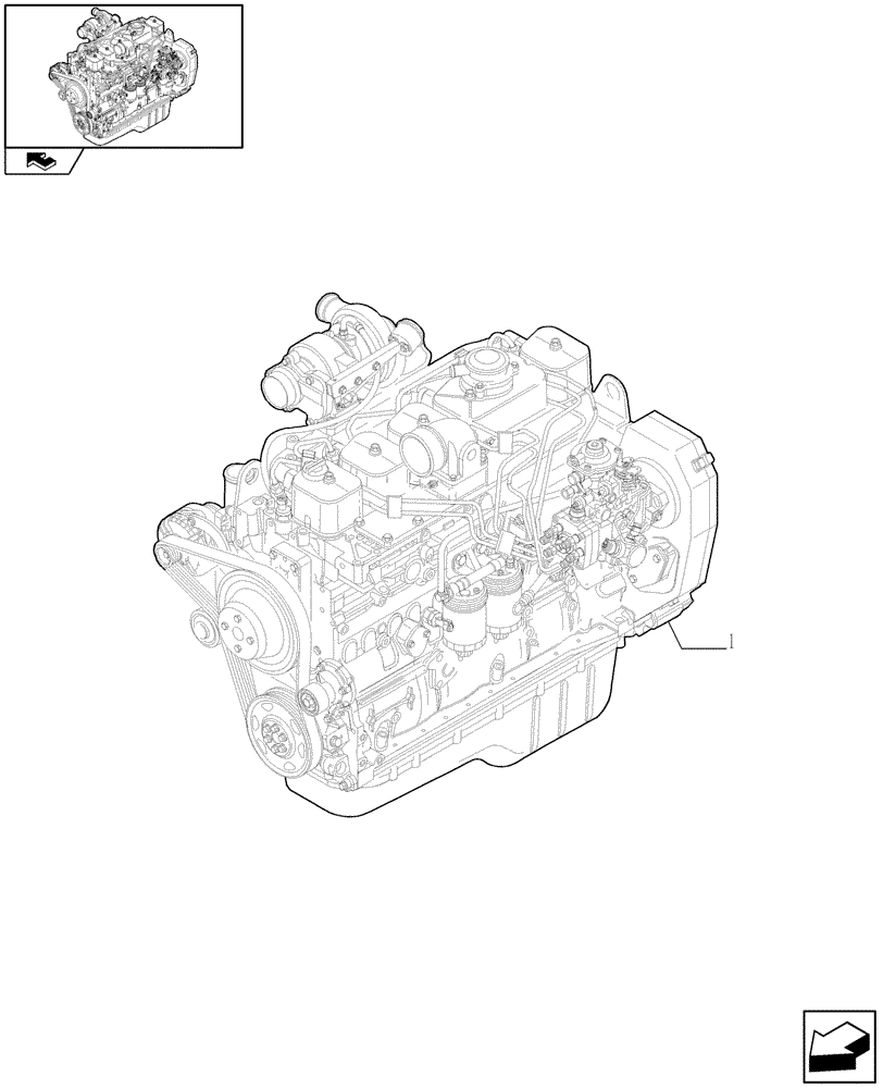 Схема запчастей Case IH F4GE9684R J602 - (0.02.1) - ENGINE ASSY (84159125) 