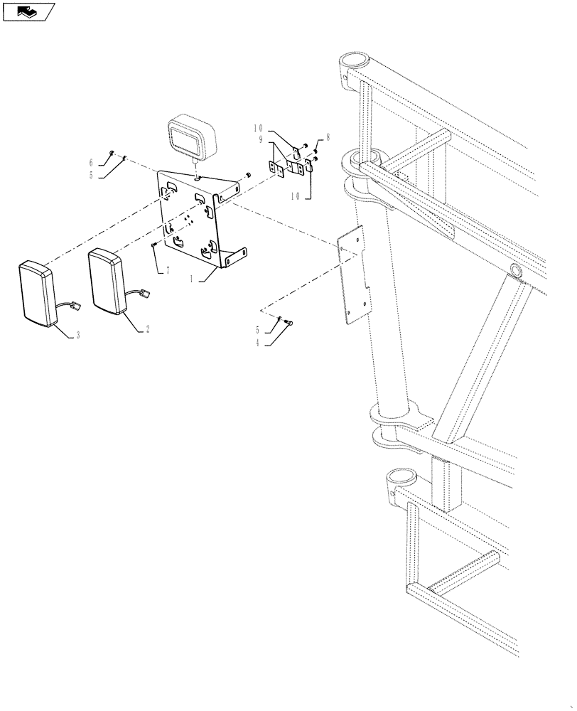 Схема запчастей Case IH 3330 - (55.404.14) - REAR STOP, SIGNAL ASSEMBLY (55) - ELECTRICAL SYSTEMS