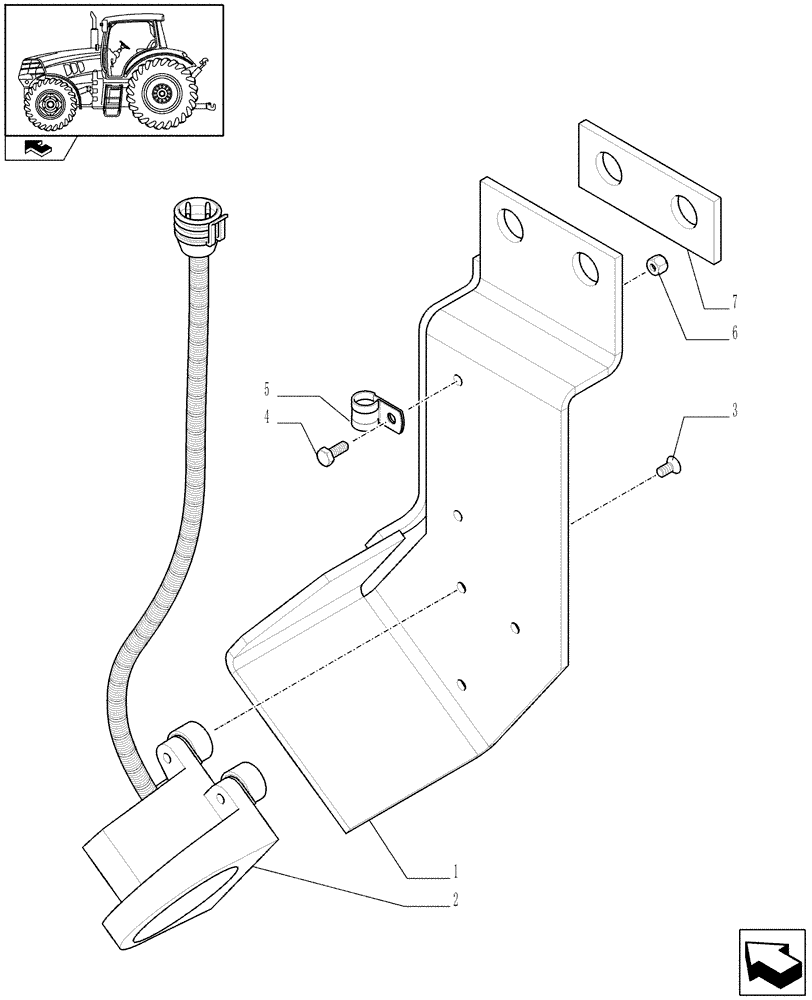 Схема запчастей Case IH PUMA 225 - (1.76.0/01 [01A]) - (VAR.743-743/1-749-753) RADAR - RADAR UNIT AND BRACKET - D6973 (06) - ELECTRICAL SYSTEMS