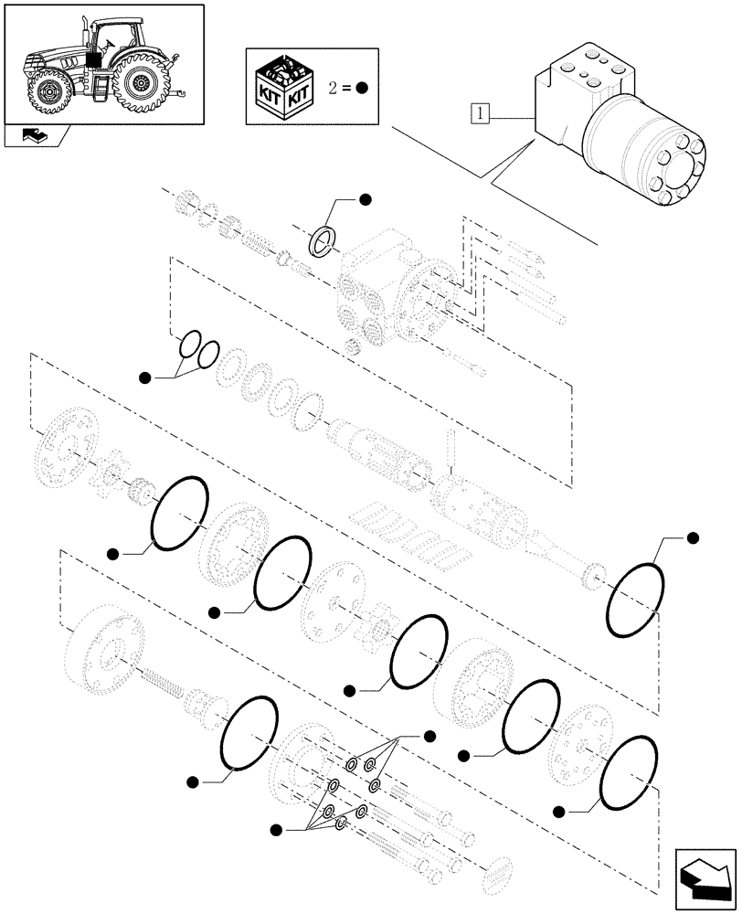 Схема запчастей Case IH PUMA 195 - (1.95.5/02B) - HYDRAULIC STEERING - BREAKDOWN (10) - OPERATORS PLATFORM/CAB