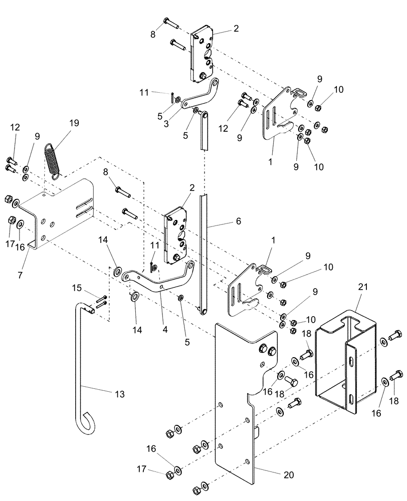 Схема запчастей Case IH AFX8010 - (E.20.A.70[09]) - LATCH, SIDE E - Body and Structure