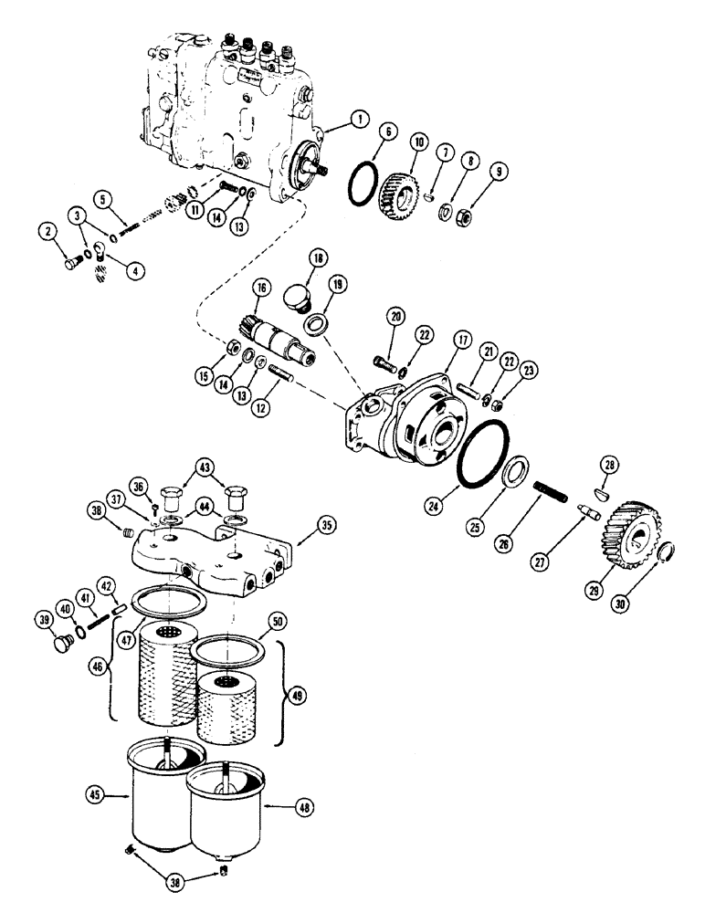 Схема запчастей Case IH 1060 - (398) - FUEL INJECTION PUMP AND DRIVE, (301) DIESEL ENGINE (10) - ENGINE