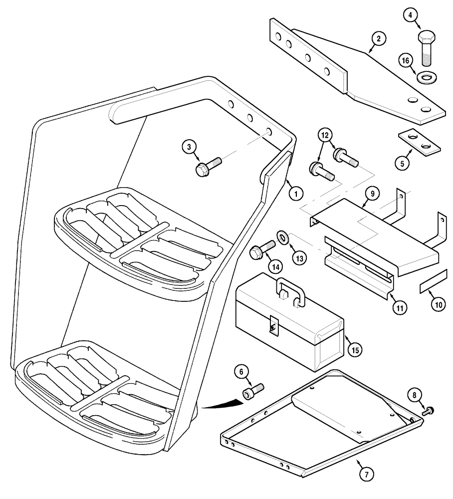 Схема запчастей Case IH CX50 - (09-18) - STEPS (09) - CHASSIS/ATTACHMENTS