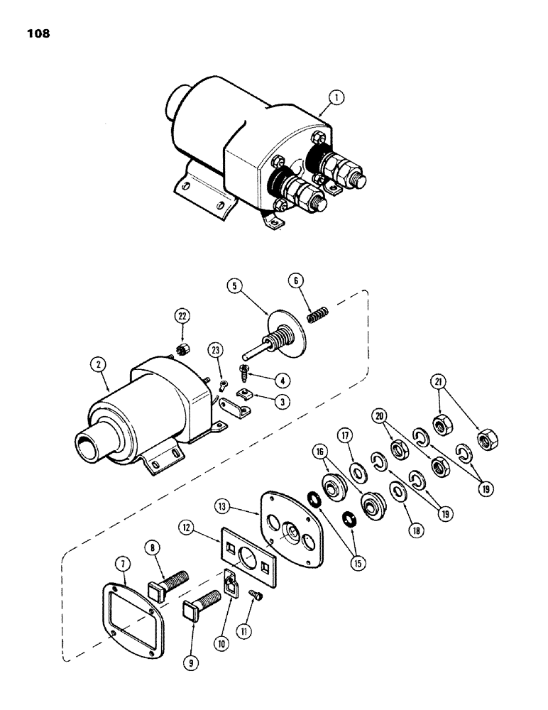 Схема запчастей Case IH 336BDT - (108) - SOLENOID, 24 VOLT, USED WITH D42964 STARTER, C 