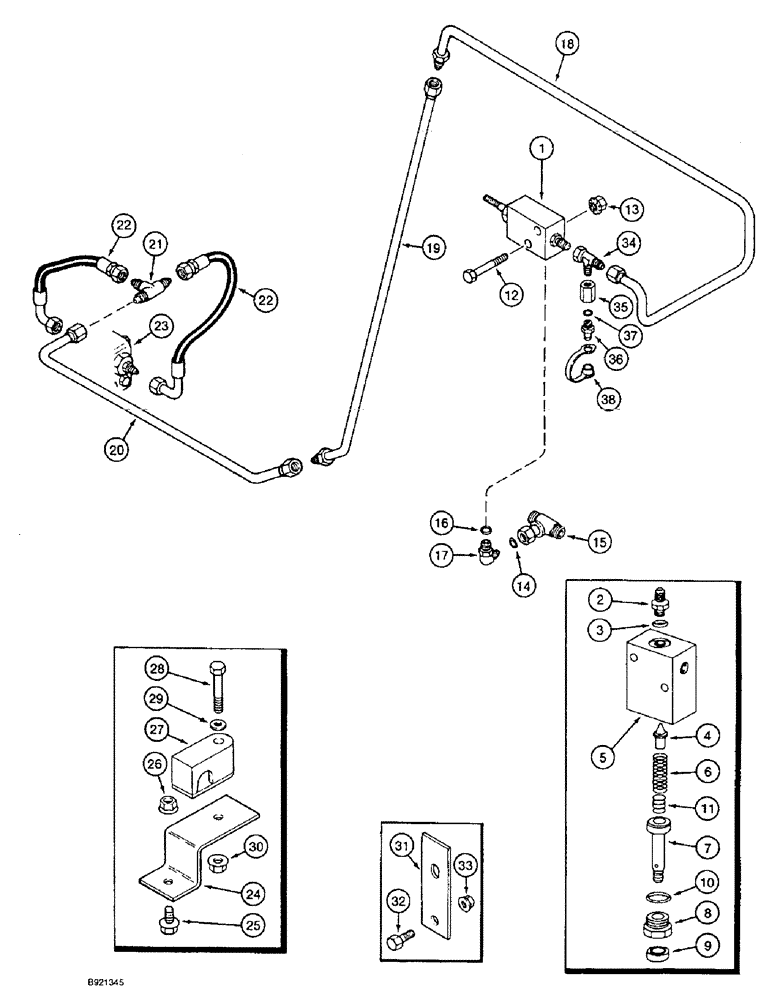 Схема запчастей Case IH 1644 - (6-10) - FOOT-N-INCH VALVE SYSTEM (03) - POWER TRAIN