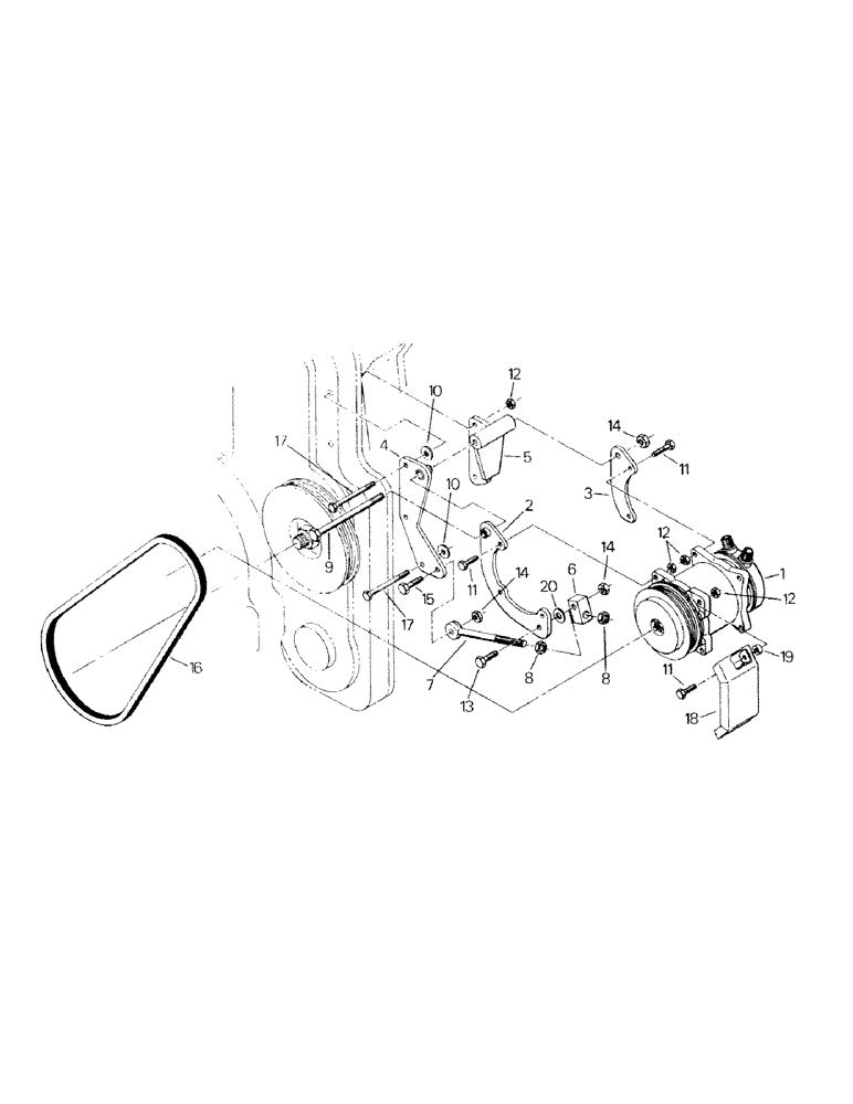 Схема запчастей Case IH CM325 - (03-10) - A/C COMPRESSOR AND MOUNTING, CUMMINS L10 ENGINE (03) - Climate Control