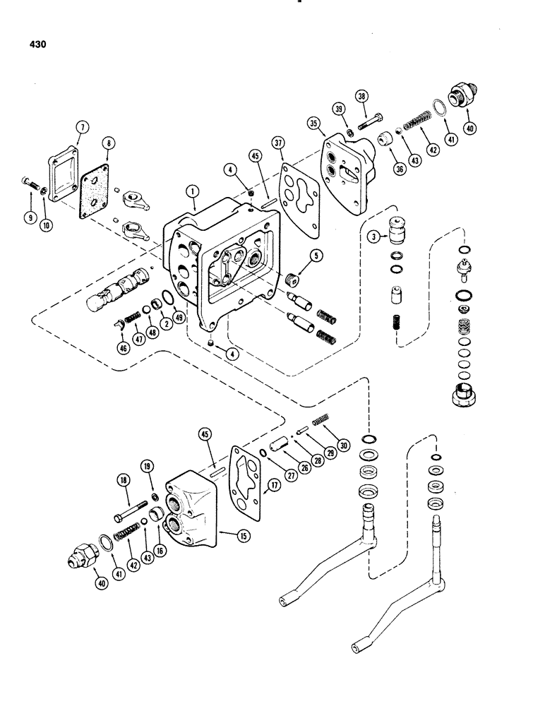 Схема запчастей Case IH 1070 - (0430) - A45294 AUXILIARY VALVE (08) - HYDRAULICS