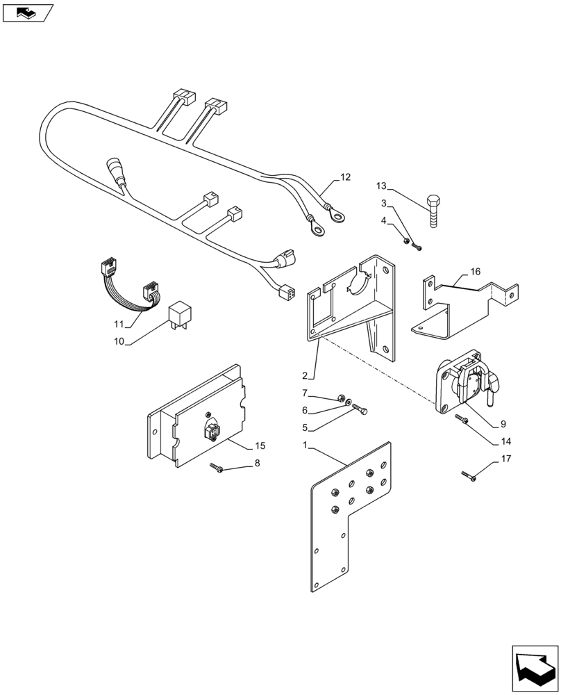 Схема запчастей Case IH PUMA 170 - (55.100.61) - ISO BUS SOCKET - ISO BUS MOUNTING (VAR.743447-743407) (55) - ELECTRICAL SYSTEMS