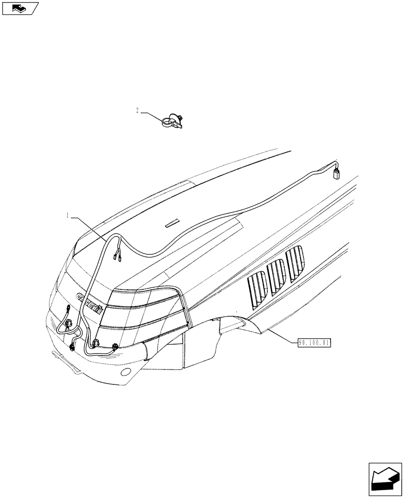 Схема запчастей Case IH PUMA 200 - (55.404.01[02]) - FRONT HEADLAMPS CABLE (55) - ELECTRICAL SYSTEMS